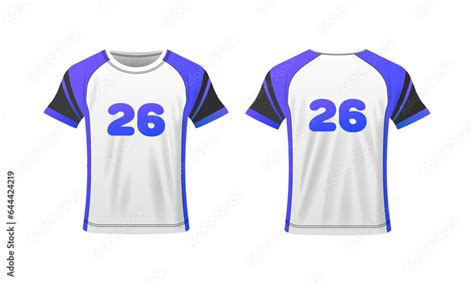 T-shirt mockup. Flat, T-shirt football layout, T-shirt mockup with ...