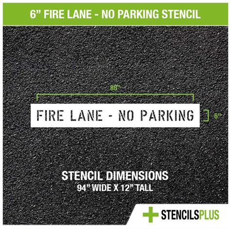 6 inch FIRE LANE NO PARKING Stencil | StencilsPlus