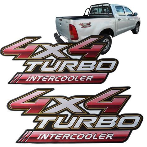 Tudo Sobre Par Adesivo Lateral Traseiro Hilux X Turbo Intercooler