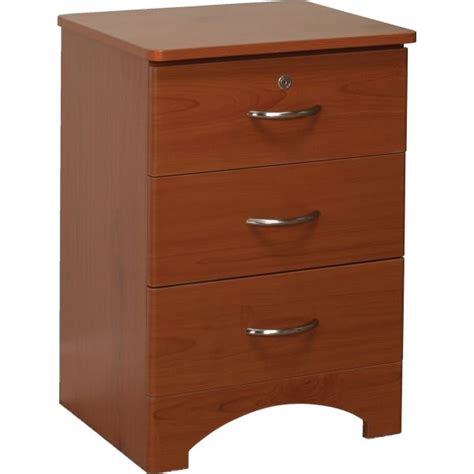 Drive Oslo 3 Drawer Bedside Cabinet Nickel Hardware 29 1 2 X21 X18