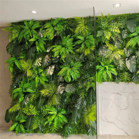 A 615 Personnalisé En Plastique Mur Vert Artificiel Plantes Panneaux