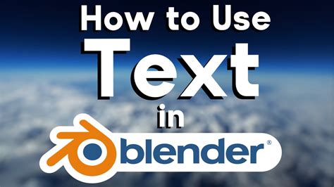 How To Use Text In Blender Tutorial YouTube