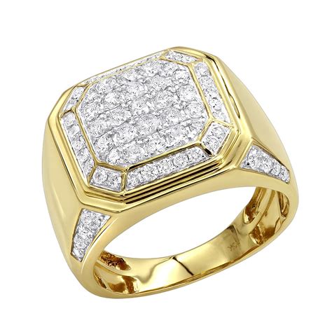 Men's Diamond Ring 2ct in 10K Gold - Men's Diamond Rings - Diamond Jewelry