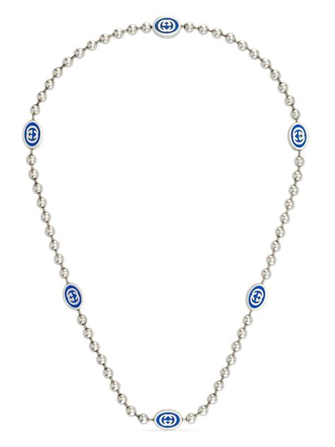 Gucci Interlocking G Boule Chain Necklace Silver Editorialist