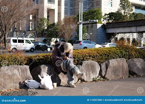 Sad Japanese Homeless Editorial Image Image Of Lonely 110207280