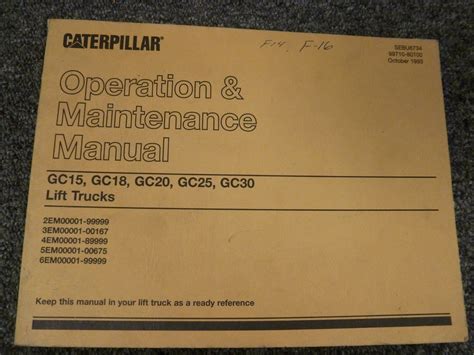 Caterpillar Cat GC15 GC18 GC20 GC25 GC30 Lift Truck Operator