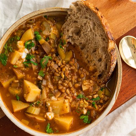 Smoky Lentil Stew With Leeks And Potatoes Vegan Avocado Skillet