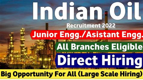 Indian Oil Junior Engineer Recruitment All Branch Permanent