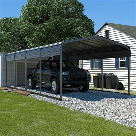 Mellcom 12 X 20 Ft Carport With Galvanized Steel Roof 12 X 49 Off