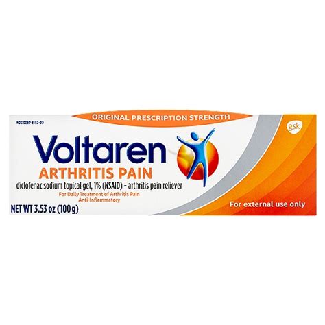 Voltaren Arthritis Pain Diclofenac Sodium Topical Gel 3 53 Oz