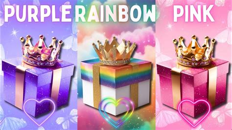 Choose Your Gift Gift Box Challenge Purple Rainbow Vs Pink