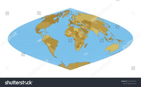 World Map Sinusoidal Projection Map World Stock Vector Royalty Free