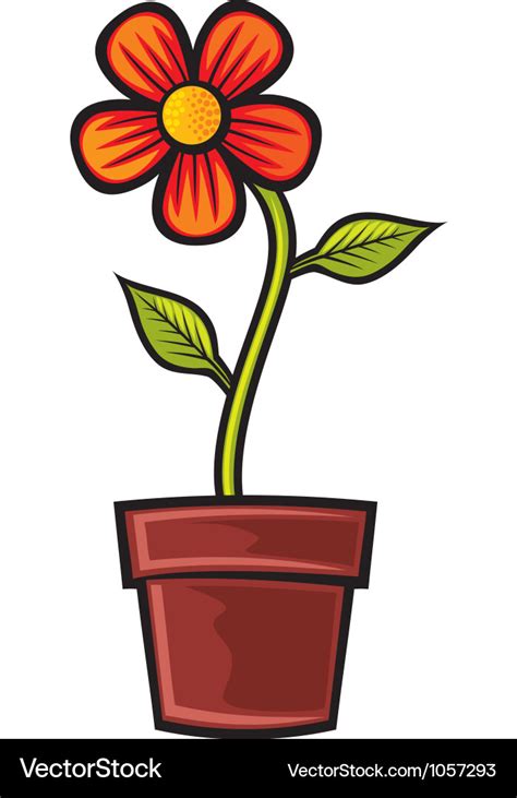 Flower in pot Royalty Free Vector Image - VectorStock