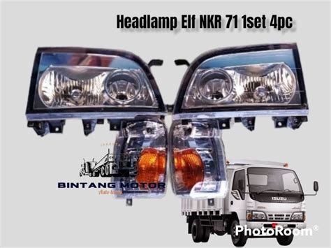 Lampu Depan Headlamp Set Reting Isuzu Elf Nkr Harimau Set Pc