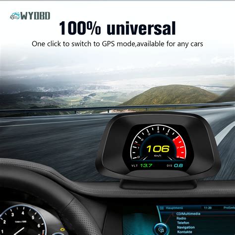 Wyobd P Hud Obd Head Up Display Car Gps Obd Gauge Digital