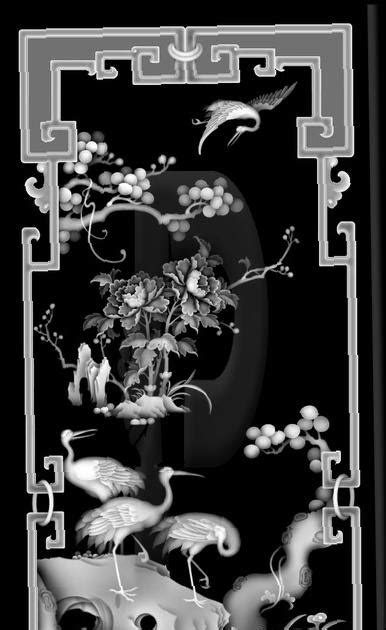 BMP free cnc design Grayscale Scenery Birds Trees 