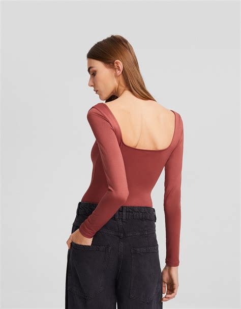 Long Sleeve Bodysuit Women Bershka