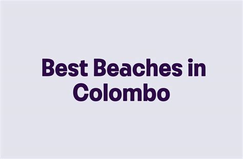 Best Beaches in Colombo