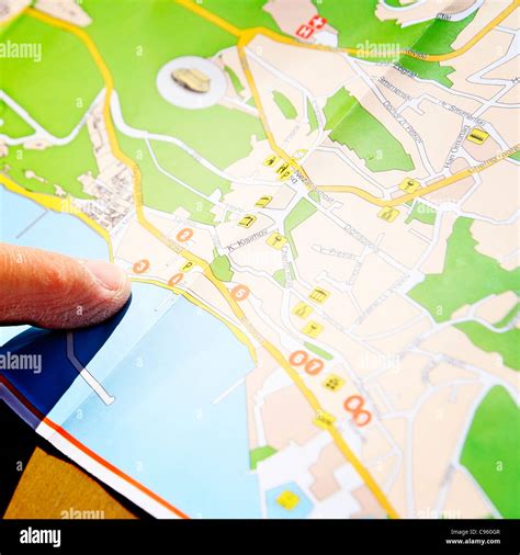 Man Checking A City Map Stock Photo Alamy