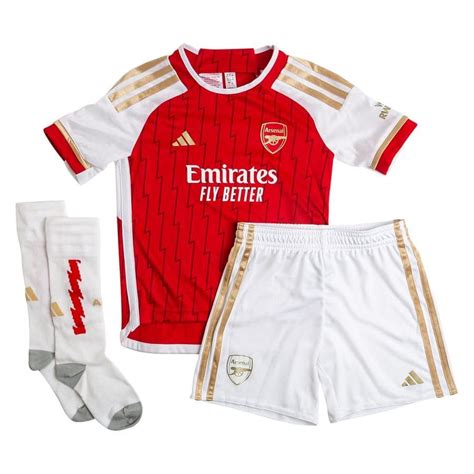 KIT INFANTIL ARSENAL 2024 UNIFORME TITULAR COMPLETO AEROREADY