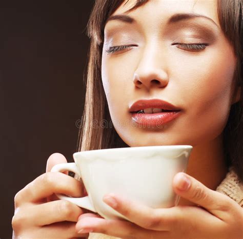 Woman Drinking Coffee Stock Photo Image Of Enjoy Aroma 31789354