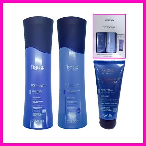 Amend Specialist Blonde Shampoo e Condicionador ml Máscara Matizadora g Shopee Brasil