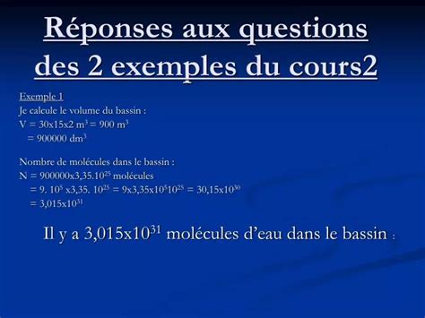 Ppt R Ponses Aux Questions Des Exemples Du Cours Powerpoint