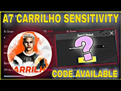 A7 Carrilho Sensitivity Pubg Mobile A7 Carrilho Sensitivity Code Bgmi