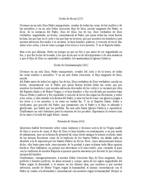 Credo De Nicea Pdf María Madre De Jesús Espíritu Santo