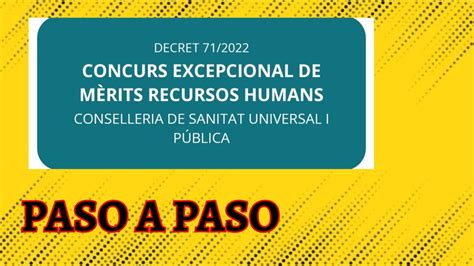 Registrarse en el Concurso extraordinario de méritos Sanidad