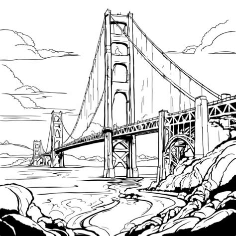 Download Golden Gate Bridge Coloring Page Coloring Pages Online Creative Fabrica