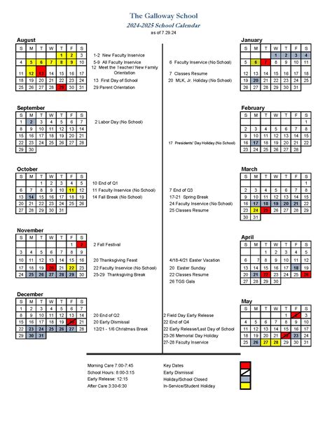 Calendars | The Galloway School