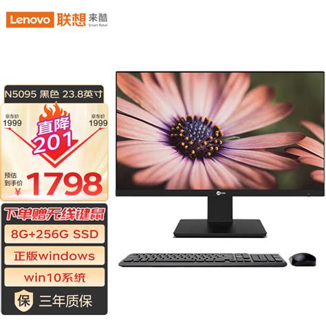 联想lenovo来酷lecoo一体机台式电脑商务办公家用238英寸（n5095 8g 256g Windows10 ）黑色 含无线键鼠