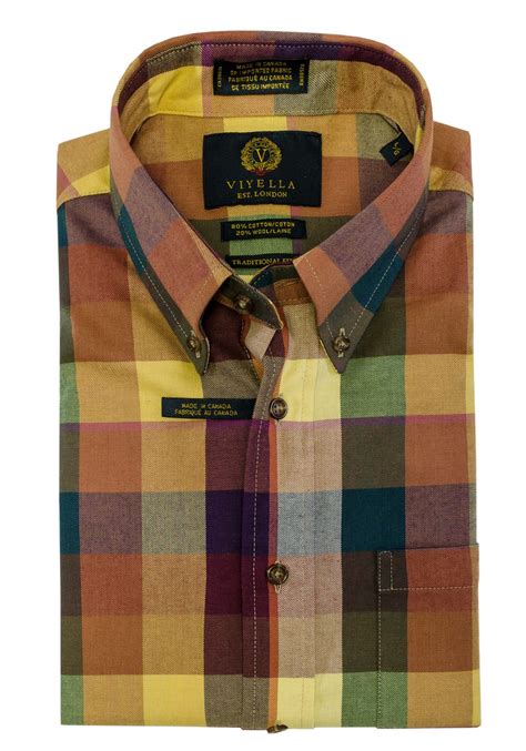 Viyella Long Sleeve Sport Shirt In Fall Colors Bradshaw Forbes Luxury