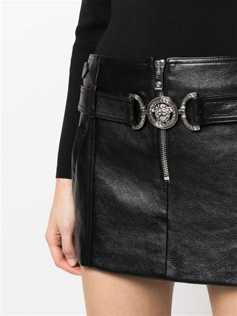 Versace Medusa Leather Mini Skirt Eraldo US