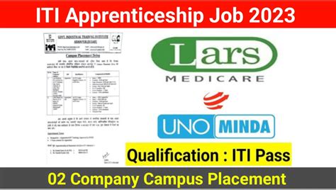 02 Company Campus Placement 2023 ITI apprenticeship Job जलद दख