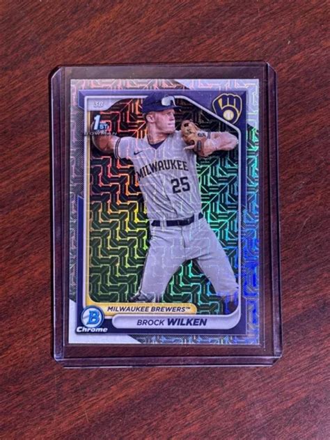 2024 BOWMAN RIFRATTORE Mojo Cromato BCP 86 Brock Wilken Brewers 1