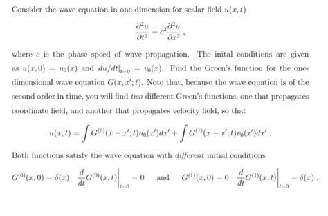 Solved Consider The Wave Equation In One Dimension For