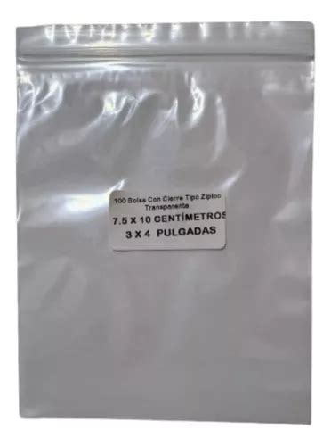 100 Bolsa Con Cierre Tipo Ziploc De Pvc Transparente 3x4 MercadoLibre