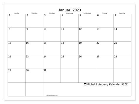 Kalender Januari Zz Michel Zbinden Nl