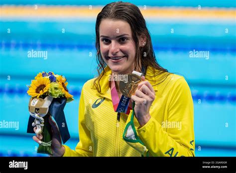 Tokyo Japan July Kaylee Mckeown Of Australia Shows Her Gold