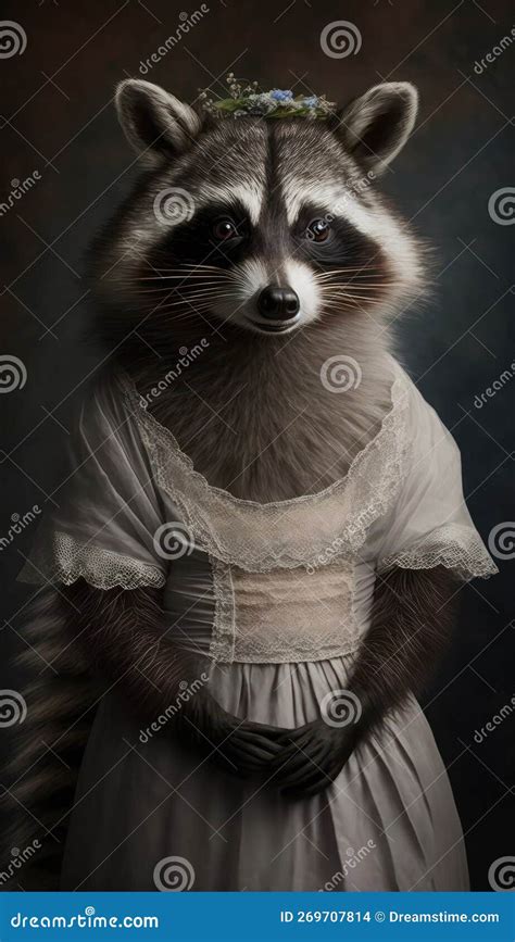 Photo Shoot Of A Beautiful Cute And Adorable Humanoid Raccoon In