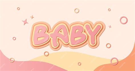 Premium Vector Cute Pink Baby Text Effect Vector Template