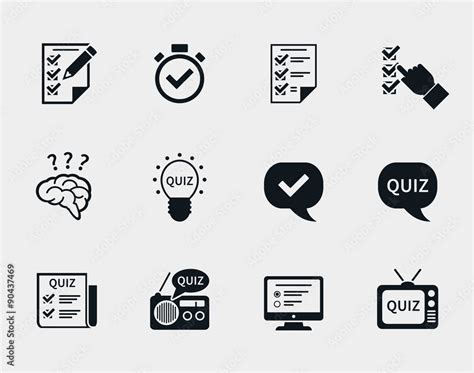 Quiz icon set Stock Vector | Adobe Stock