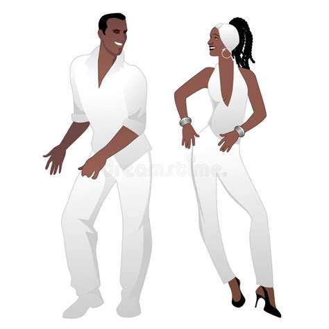Tempo Del Partito Della Salsa Musica Latina Ballante Delle Giovani Coppie Illustrazione Di Stock