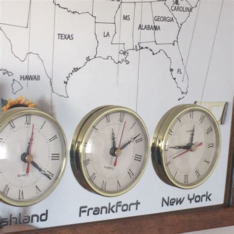 4 Zone Wall Clock With America Multi Zone Map. Maps and City - Etsy