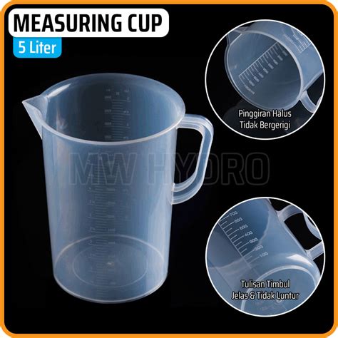 Jual Measuring Cup Gelas Ukur Gelas Takar 5000 Ml 5 Liter 5 Ltr