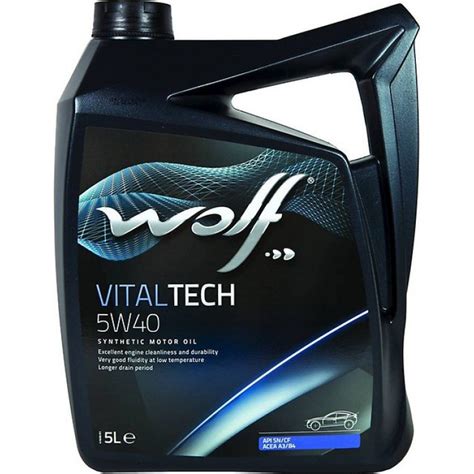 Масло Wolf Vitaltech 5W40 5 L на Цена 34.9 лв