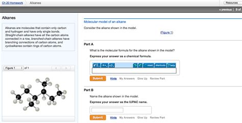 Solved Alkanes Are Molecules That Contain Only Carbon And Chegg