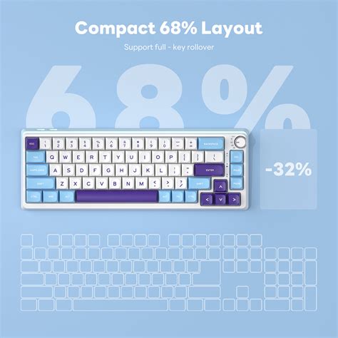 KZZI K PRO Nezuko Purple With Color Multimedia Display Mechanical Gaming Keyboard Hot